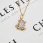 Pre-Owned 2 Tone 9ct Gold & CZ Frog Pendant