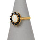 Pre-Owned 9ct Gold Oval Opal & Sapphire Cluster Ring Size P
