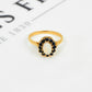 Pre-Owned 9ct Gold Oval Opal & Sapphire Cluster Ring Size P