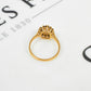 Pre-Owned 9ct Gold Oval Opal & Sapphire Cluster Ring Size P