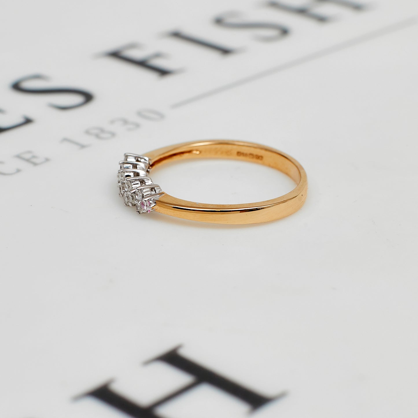 Pre-Owned 9ct Gold 16 Diamond Dress Ring Size Q