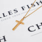 Pre-Owned 9ct Gold Patterned Cross Pendant 46mm x 25mm
