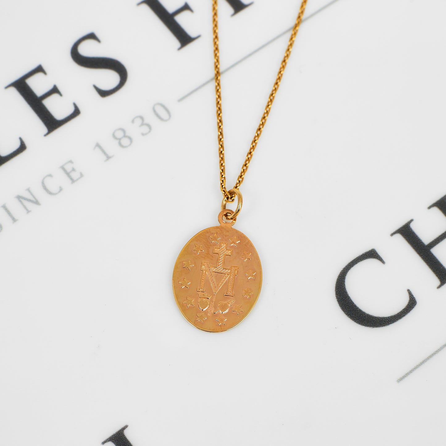 Pre-Owned 9ct Gold Miraculous Virgin Mary Medal Pendant