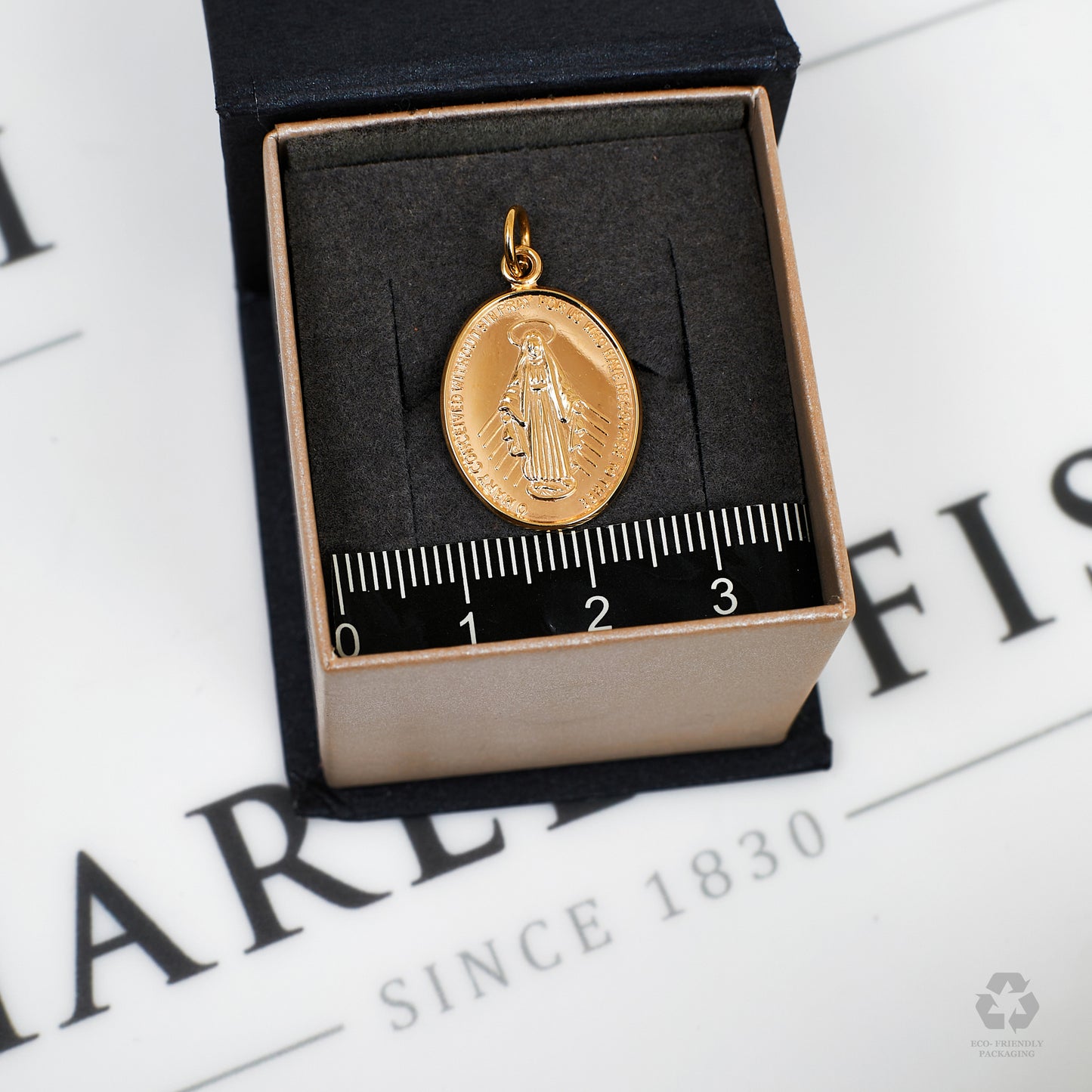 Pre-Owned 9ct Gold Miraculous Virgin Mary Medal Pendant