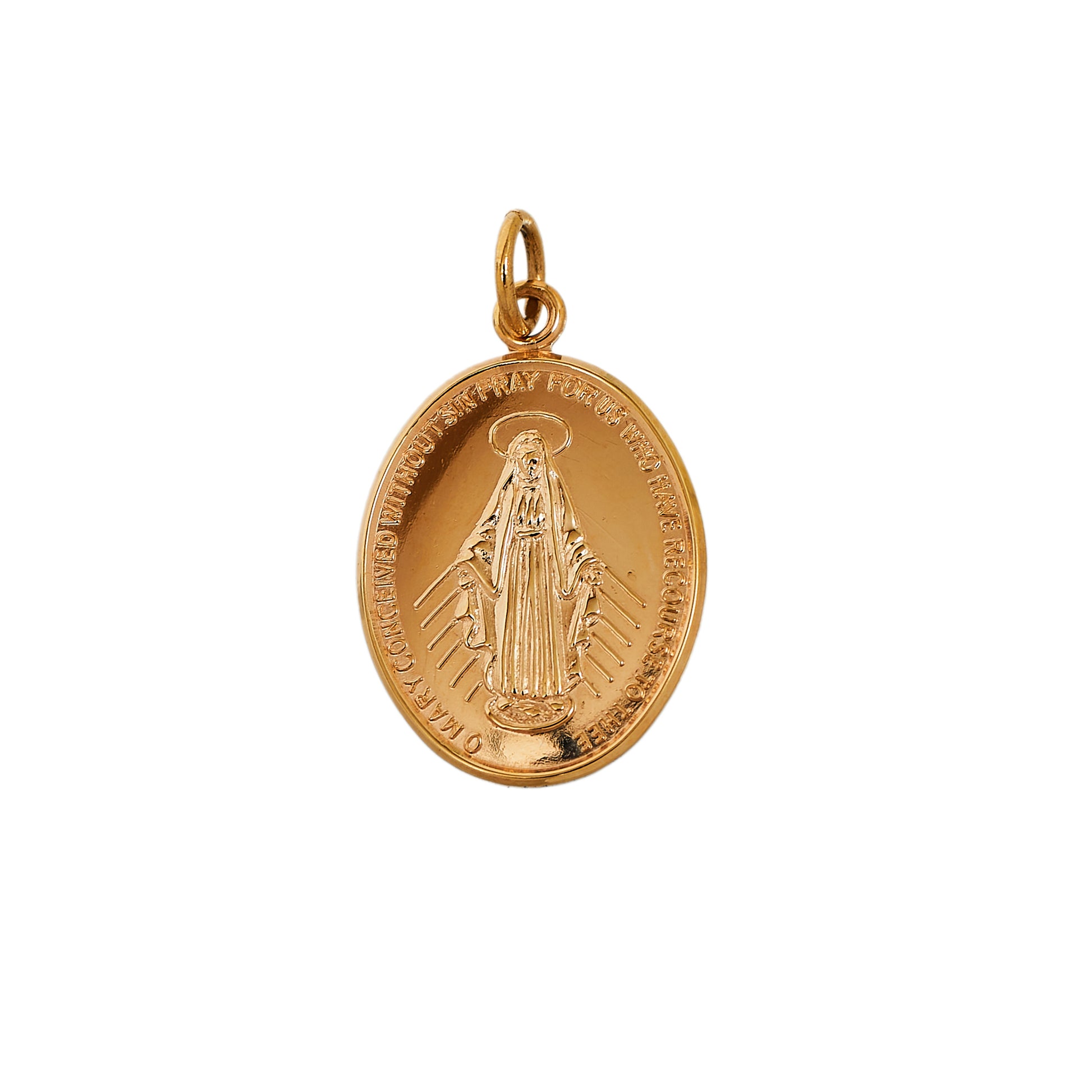 Pre-Owned 9ct Gold Miraculous Virgin Mary Medal Pendant