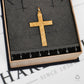 Pre-Owned 9ct Gold Mid-Size Patterned Cross Pendant