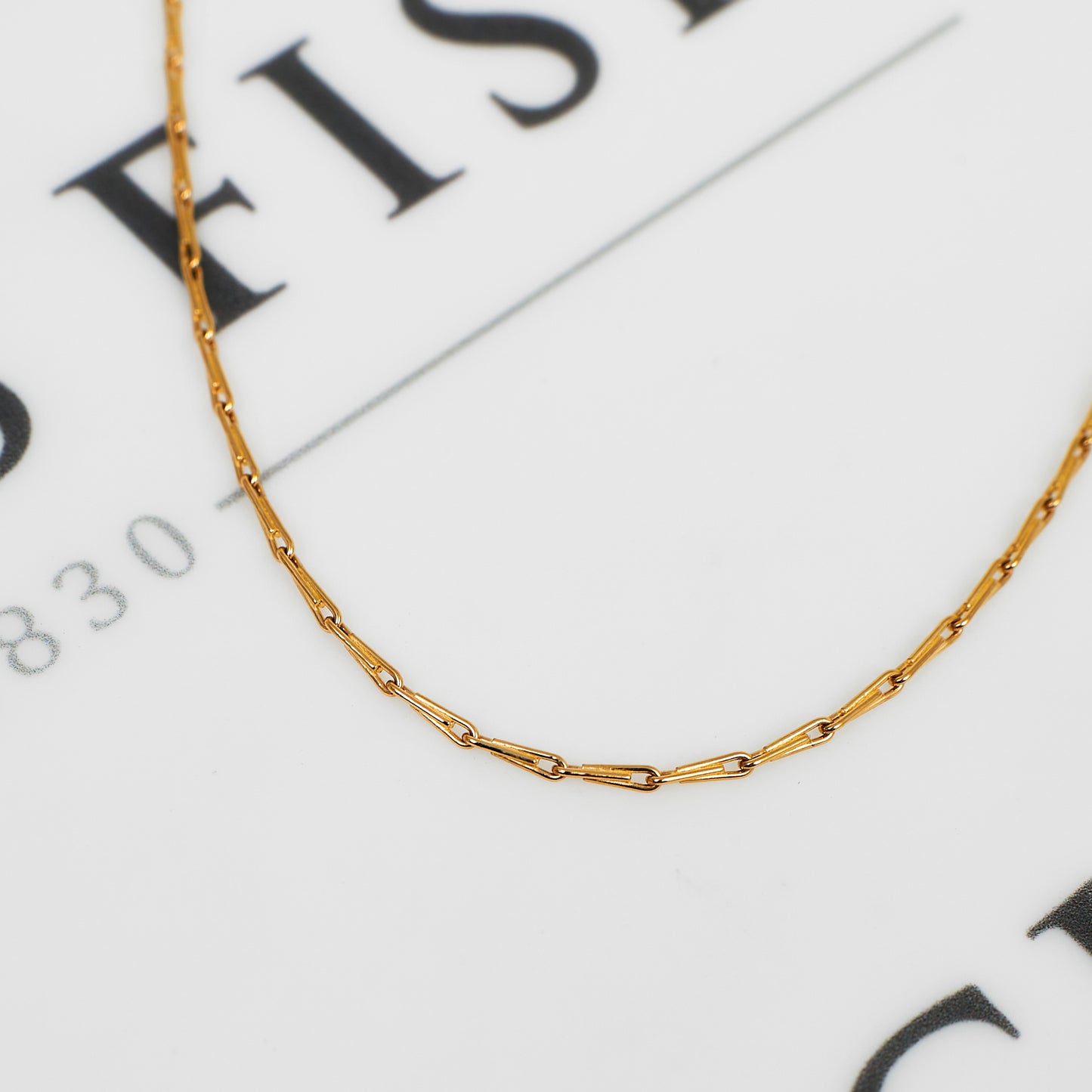 Pre-Owned 9ct Gold Interlocking Link Necklace 16 Inch