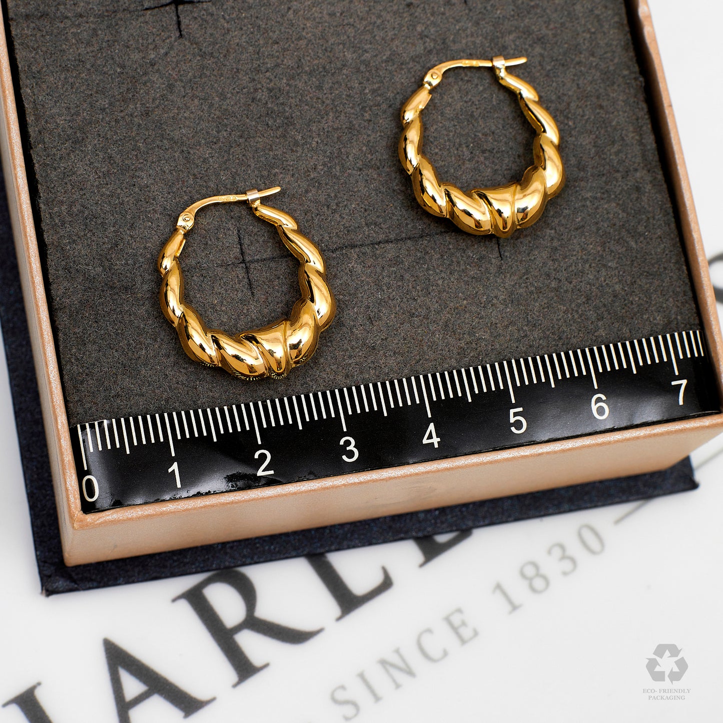Pre-Owned 9ct Gold Creole Twist Hoop Earrings