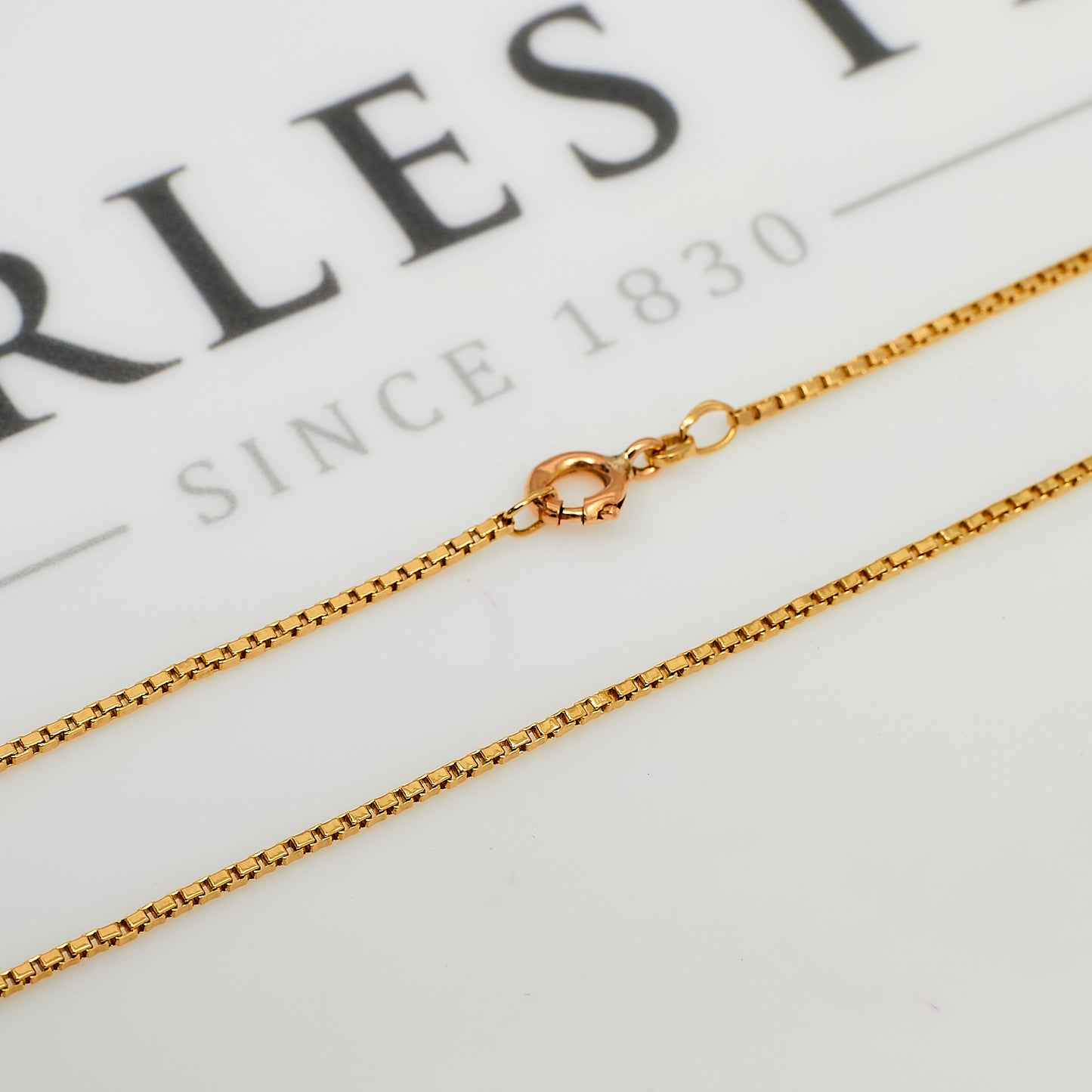 Pre-Owned 14ct Gold Box Link Chain Necklace 28 Inch