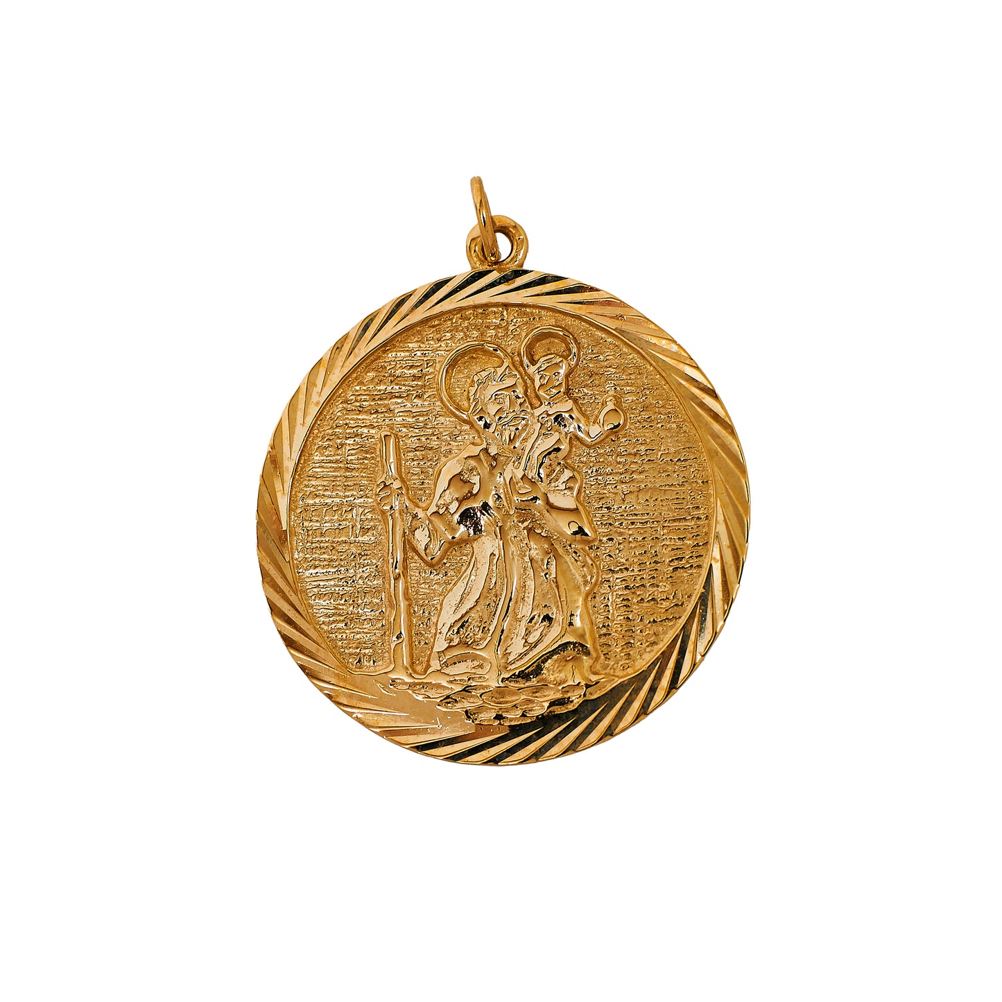 Pre-Owned 9ct Gold St Christopher Pendant 42mm x 33mm