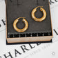 Pre-Owned 9ct Gold Guilloche Design Twist Hoop Earrings