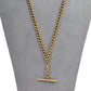 Pre-Owned 9ct Gold Double Albert Chain Necklace & T Bar