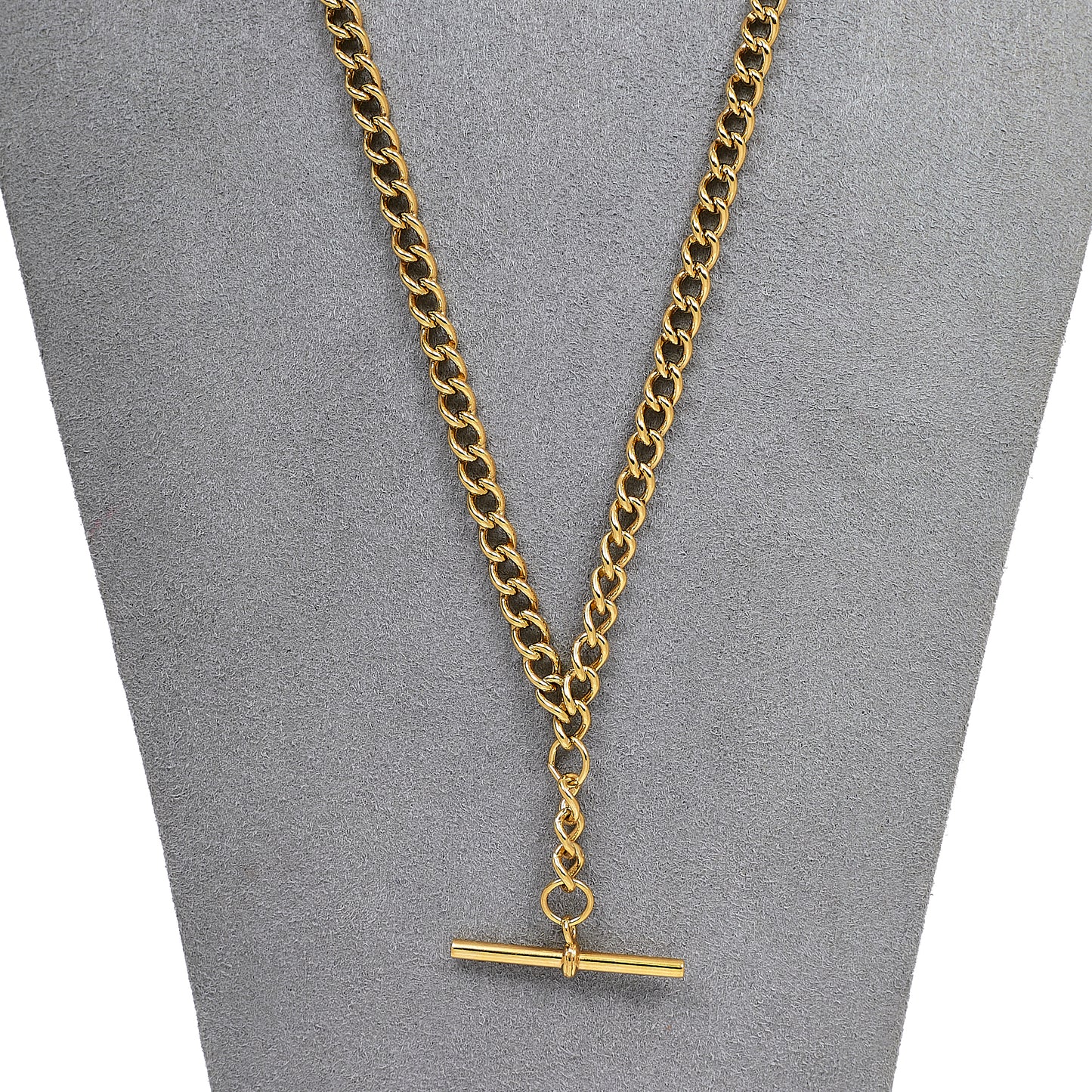 Pre-Owned 9ct Gold Double Albert Chain Necklace & T Bar
