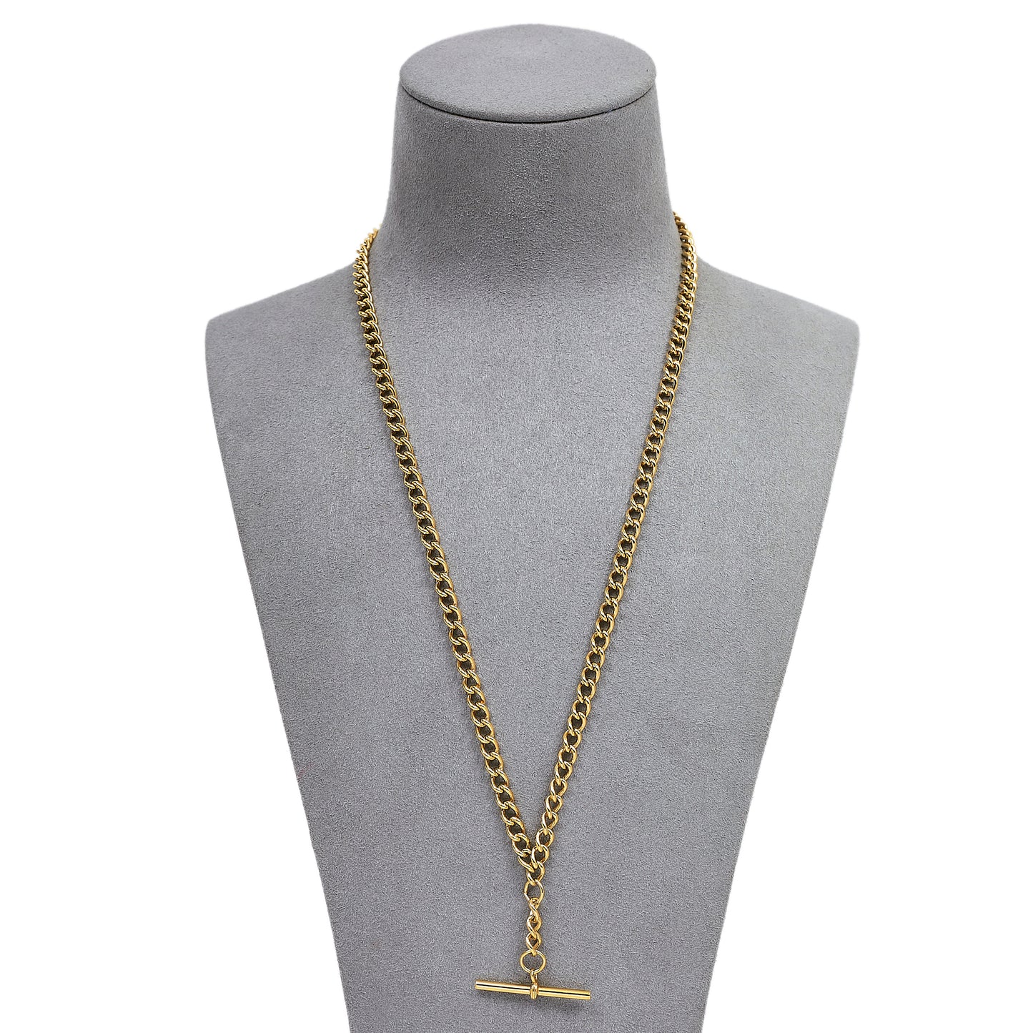 Pre-Owned 9ct Gold Double Albert Chain Necklace & T Bar