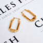 Pre-Owned 9ct Gold Rectangular Screw Detail Creole Earrings