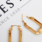 Pre-Owned 9ct Gold Rectangular Screw Detail Creole Earrings