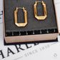 Pre-Owned 9ct Gold Rectangular Screw Detail Creole Earrings