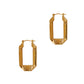 Pre-Owned 9ct Gold Rectangular Screw Detail Creole Earrings