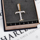 Pre-Owned 9ct CZ Gold Letter T Initial Pendant