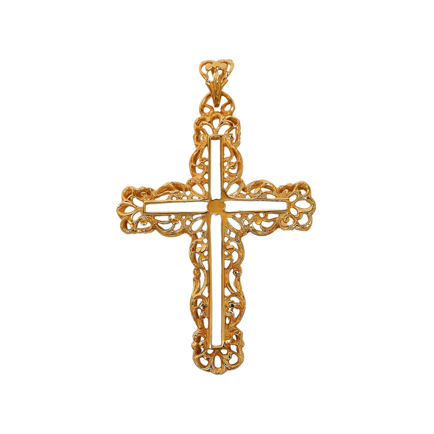 Pre-Owned 9ct Gold Openwork Filigree Cross Pendant