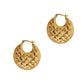 Pre-Owned 14ct Gold Quilted Design Creole Hoop Earrings