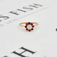Pre-Owned 9ct Gold Opal & 7 Ruby Cluster Ring Size M