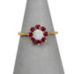 Pre-Owned 9ct Gold Opal & 7 Ruby Cluster Ring Size M
