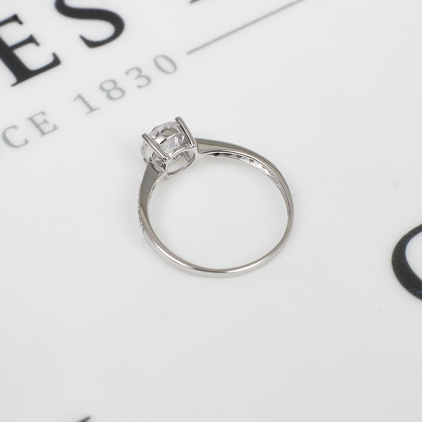 Pre-Owned 9ct White Gold CZ Dress Ring Size Q