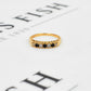 Pre-Owned 9ct Gold Sapphire & CZ Dress Ring Size L