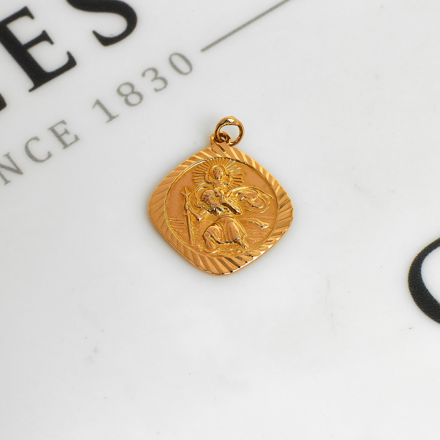 Pre-Owned 9ct Gold Rhombus St Christopher Pendant