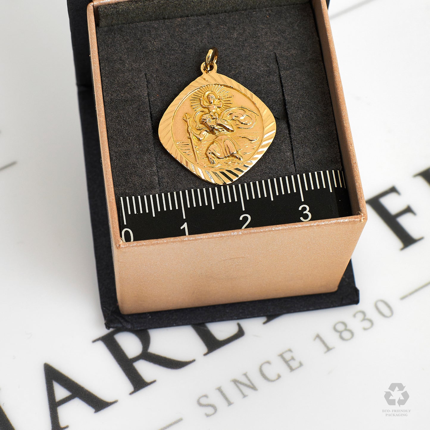 Pre-Owned 9ct Gold Rhombus St Christopher Pendant