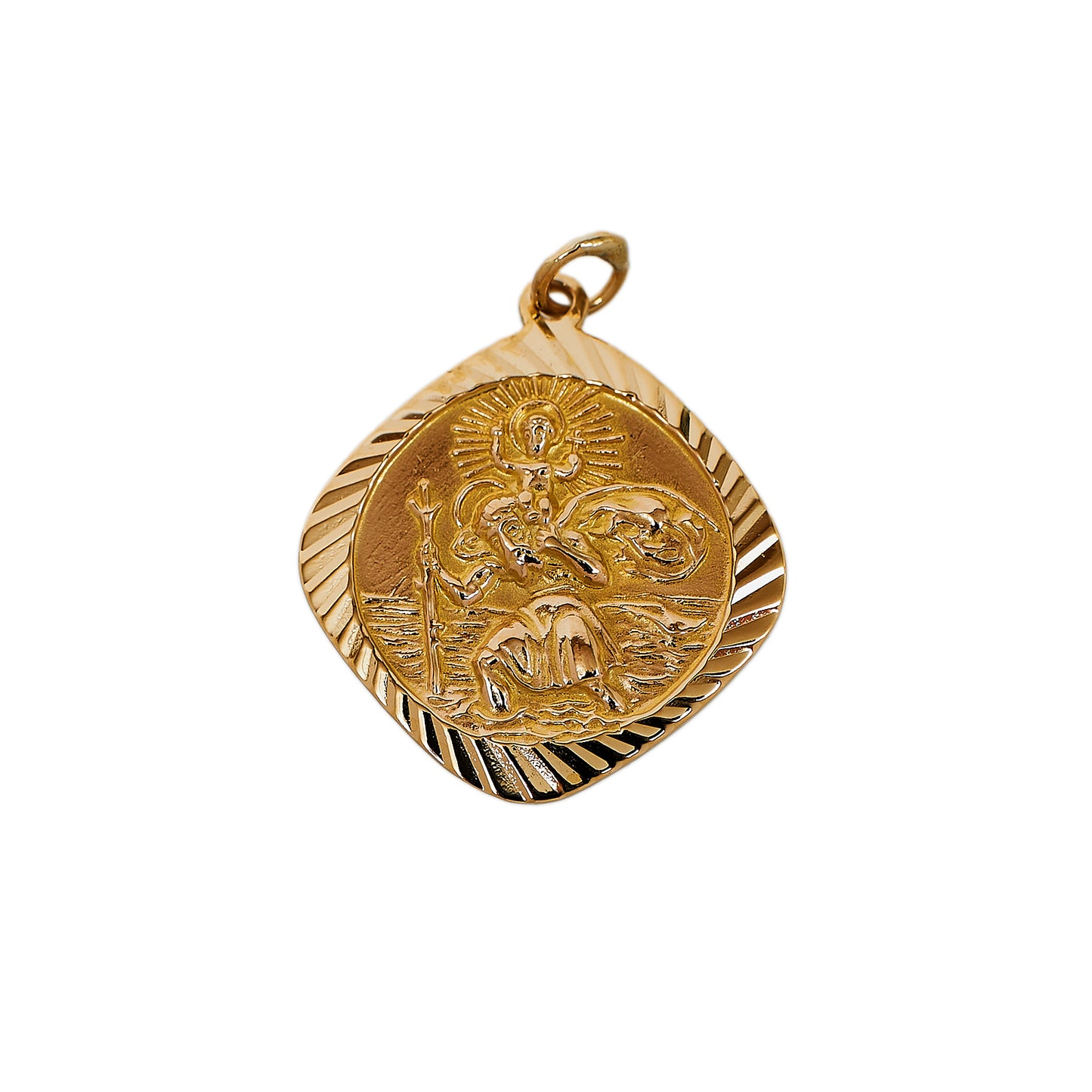 Pre-Owned 9ct Gold Rhombus St Christopher Pendant