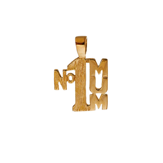 Pre-Owned 9ct Gold Multi Texture No 1 Mum Pendant