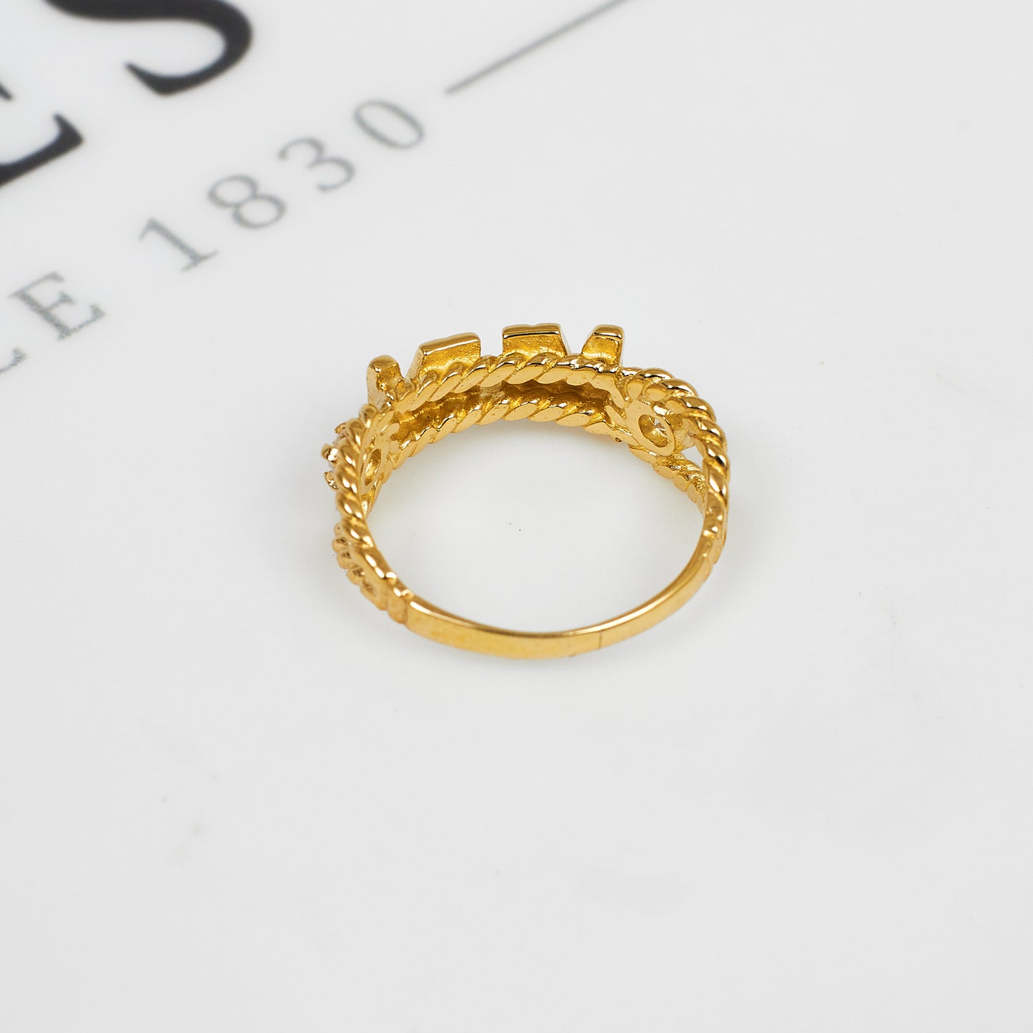 Pre-Owned 9ct Gold CZ MUM Cherish Ring Size G