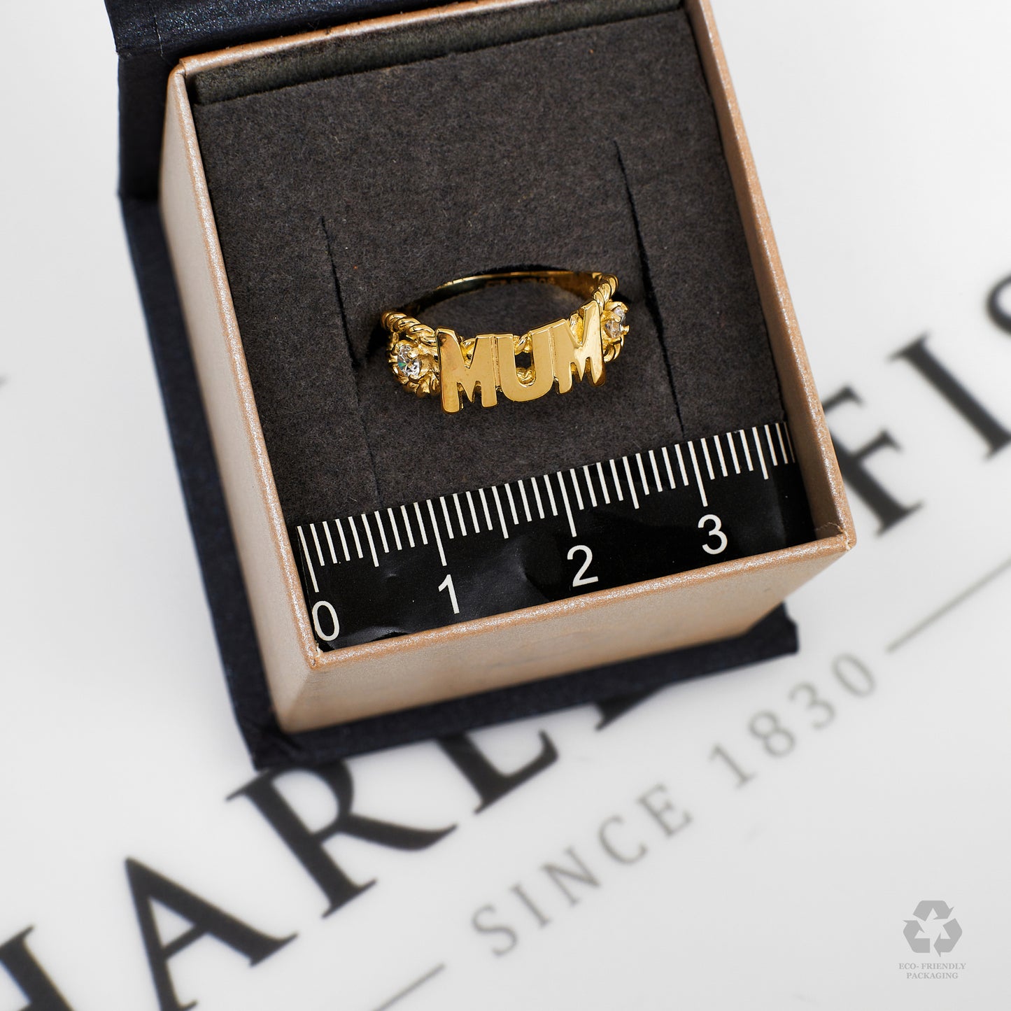 Pre-Owned 9ct Gold CZ MUM Cherish Ring Size G