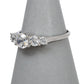 Pre-Owned 9ct White Gold 5 CZ Dress Ring Size S.5