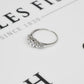 Pre-Owned 9ct White Gold 5 CZ Dress Ring Size S.5