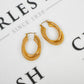 Pre-Owned 9ct Gold Guilloche & Smooth Creole Hoop Earrings