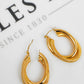 Pre-Owned 9ct Gold Guilloche & Smooth Creole Hoop Earrings
