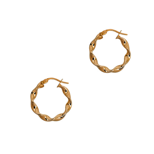 Pre-Owned 9ct Gold Twist Creole Hoop Earrings