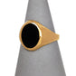 Pre-Owned 9ct Gold Oval Onyx Signet Ring Size I