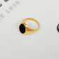 Pre-Owned 9ct Gold Oval Onyx Signet Ring Size I