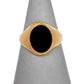 Pre-Owned 9ct Gold Oval Onyx Signet Ring Size I