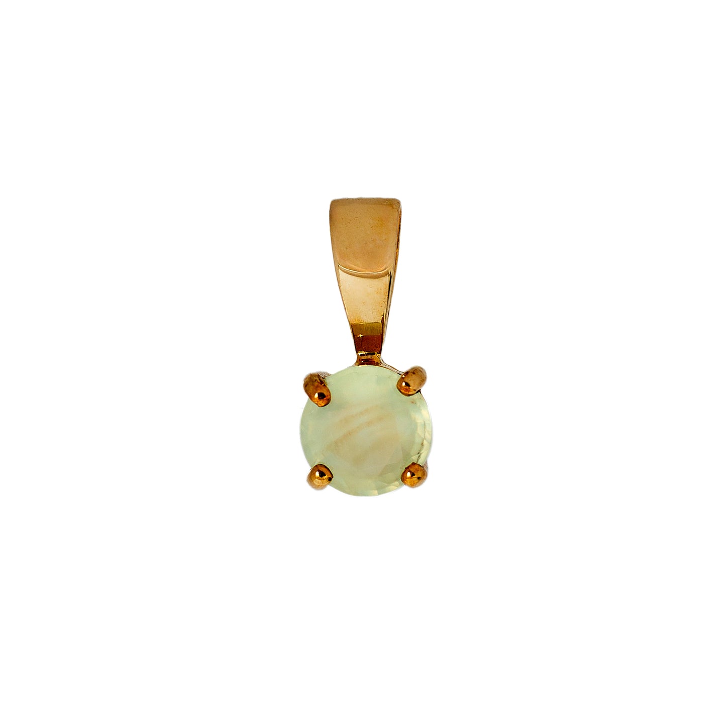Pre-Owned 9ct Gold Petite Prehnite Pendant