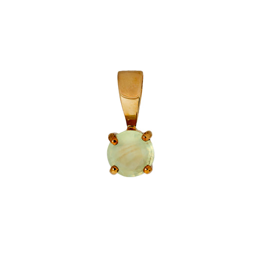 Pre-Owned 9ct Gold Petite Prehnite Pendant