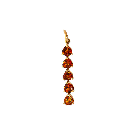 Pre-Owned 9ct Gold Spessartite Garnet Drop Pendant
