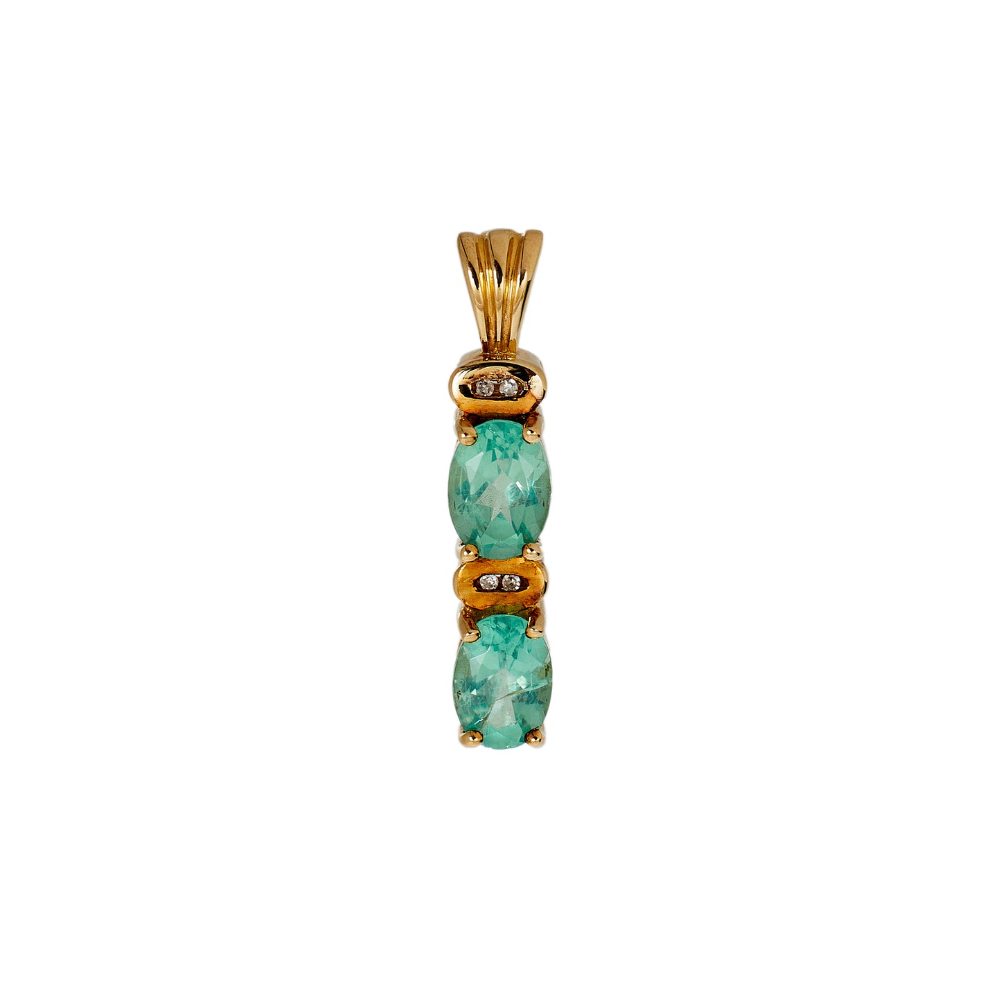 Pre-Owned 9ct Gold Apatite & Diamond Pendant
