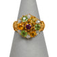 Pre-Owned 9ct Gold 13 Gemstones Cluster Ring Size N