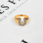 Pre-Owned 9ct Gold CZ Horseshoe Ring Size O.5
