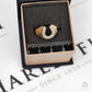 Pre-Owned 9ct Gold CZ Horseshoe Ring Size O.5